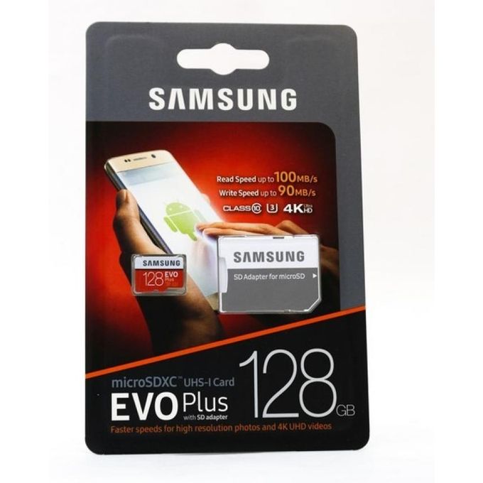 Samsung Carte Mémoire 128Go EVO plus microSDXC - Achat en ligne sur Lcd  Maroc