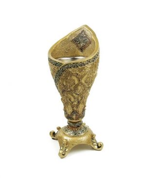 Go Shop JAMAL ASSAHRAA Brûleur d'Encens-22 cm - Doré prix maroc