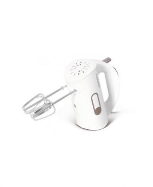 1 - Pied anti éclaboussures 2 - Cinq vitesses 5 Vitesses 1 Touche Turbo 2 Fouets Inox pour battre les œufs et la cème 2 Malaxeurs Inox pour mélange