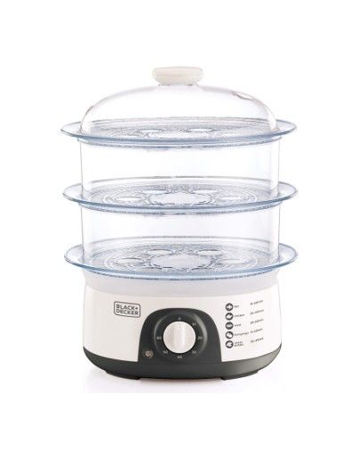 Black & Decker - Cuiseur vapeur - 3 étages - 775W - Blanc prix maroc