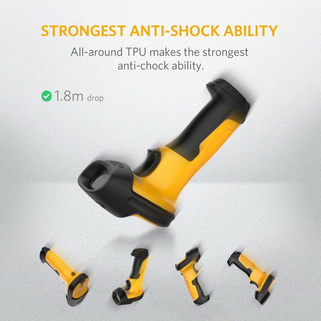 Scanner de codes à barres sans fil 2,4 GHz avec une portée de 60 m